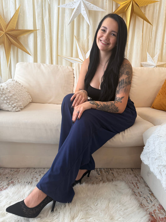 Pantalon Waffle marine