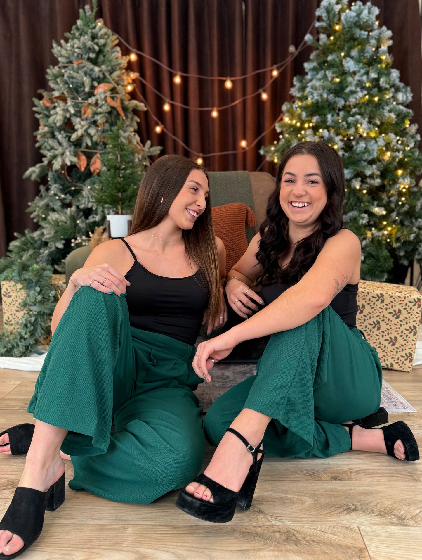 Pantalon Waffle vert foncé